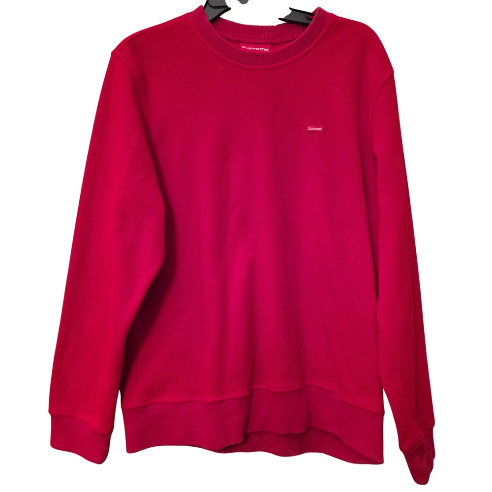 Supreme Polartec Fleece Crewneck Sweatshirt Red Mens Medium Box Logo
